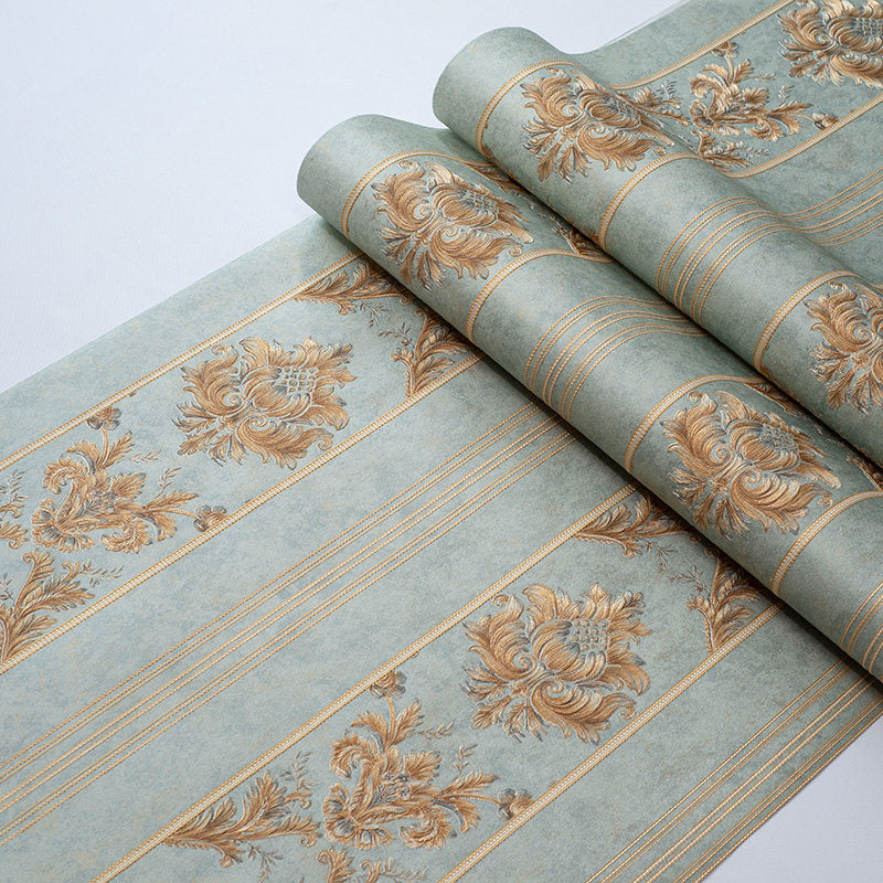 Victorian Damask Striped Wallpaper Soft-Color Waterproof Wall Decor for Living Room Clearhalo 'Wall Decor' 'Wallpaper' 1225573