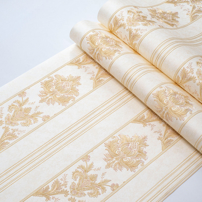Victorian Damask Striped Wallpaper Soft-Color Waterproof Wall Decor for Living Room Clearhalo 'Wall Decor' 'Wallpaper' 1225579