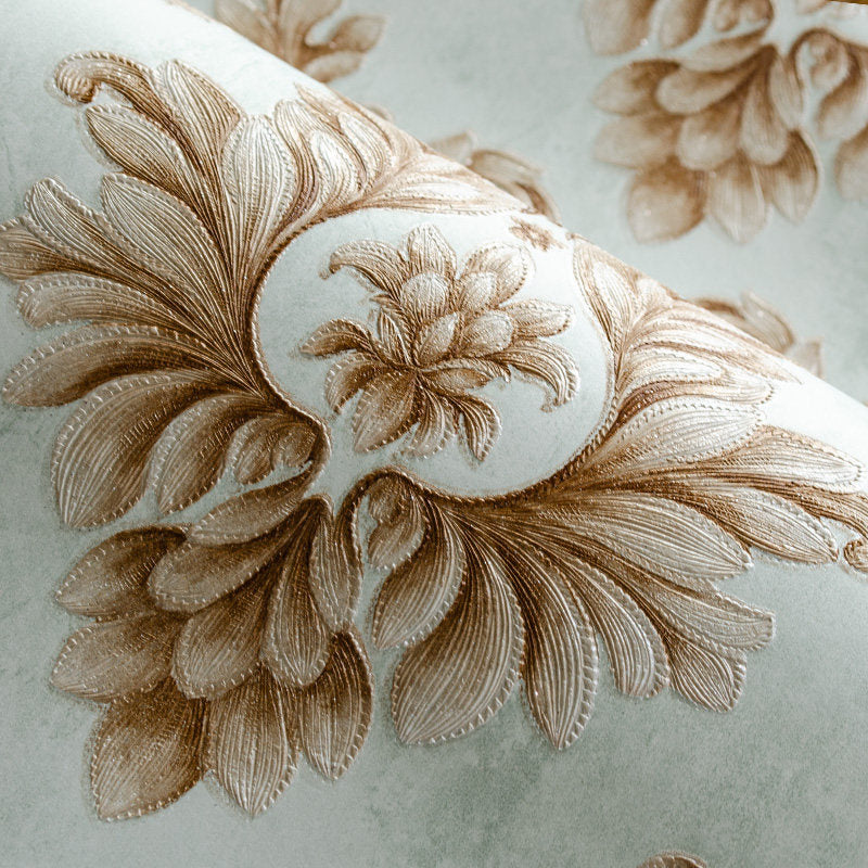 Light-Color Leaf Wallpaper Roll Jacquard Glam Moisture Resistant Wall Art for Bedroom Clearhalo 'Wall Decor' 'Wallpaper' 1225606