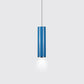 11"/19"/23.5" H Blue/Green Metal Cylinder Pendant Lamp Simple Style 1 Head Bar Hanging Pendant Light in Warm/White Blue White Clearhalo 'Ceiling Lights' 'Modern Pendants' 'Modern' 'Pendant Lights' 'Pendants' Lighting' 122753