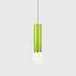 11"/19"/23.5" H Blue/Green Metal Cylinder Pendant Lamp Simple Style 1 Head Bar Hanging Pendant Light in Warm/White Green Warm Clearhalo 'Ceiling Lights' 'Modern Pendants' 'Modern' 'Pendant Lights' 'Pendants' Lighting' 122755
