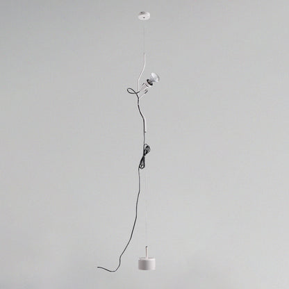 Adjustable Line Hanging Light Modern Style Metallic 1-Light Spot Light in Red/White for Living Room White Clearhalo 'Ceiling Lights' 'Modern Pendants' 'Modern' 'Pendant Lights' 'Pendants' Lighting' 123057