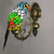 1 Light Parrot Wall Sconce Light Rustic Loft Stained Glass Wall Lighting in Red/Blue for Bedroom Blue Clearhalo 'Industrial' 'Middle century wall lights' 'Tiffany wall lights' 'Tiffany' 'Wall Lamps & Sconces' 'Wall Lights' Lighting' 12334