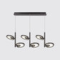 2/4/6 Heads Leaf Suspended Pendant Light Modern Metal Black/White LED Hanging Light for Dining Room in Warm/White/Neutral Light 6 Black Clearhalo 'Ceiling Lights' 'Modern Pendants' 'Modern' 'Pendant Lights' 'Pendants' Lighting' 123418