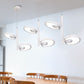 2/4/6 Heads Leaf Suspended Pendant Light Modern Metal Black/White LED Hanging Light for Dining Room in Warm/White/Neutral Light Clearhalo 'Ceiling Lights' 'Modern Pendants' 'Modern' 'Pendant Lights' 'Pendants' Lighting' 123425