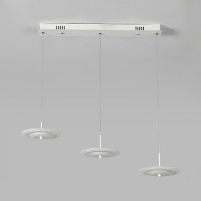 White/Brown Round Ceiling Light Modern LED 3/6-Light Acrylic Hanging Pendant in Warm/White/Natural Light 3 White White Clearhalo 'Ceiling Lights' 'Modern Pendants' 'Modern' 'Pendant Lights' 'Pendants' Lighting' 123485