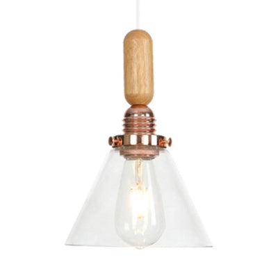 Globe/Cone/Small Bell Pendant Lighting Vintage Clear Glass 1 Light Rose Gold/Chrome Hanging Lamp with Adjustable Cord Rose Gold C Clearhalo 'Ceiling Lights' 'Glass shade' 'Glass' 'Modern Pendants' 'Modern' 'Pendant Lights' 'Pendants' Lighting' 125276