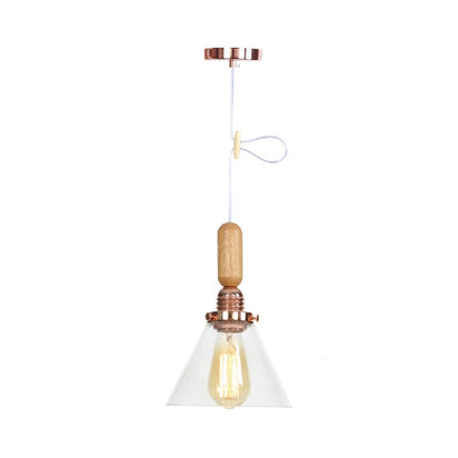 Globe/Cone/Small Bell Pendant Lighting Vintage Clear Glass 1 Light Rose Gold/Chrome Hanging Lamp with Adjustable Cord Clearhalo 'Ceiling Lights' 'Glass shade' 'Glass' 'Modern Pendants' 'Modern' 'Pendant Lights' 'Pendants' Lighting' 125280