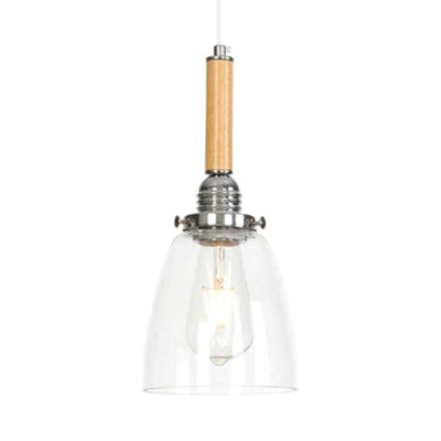 Globe/Cone/Small Bell Pendant Lighting Vintage Clear Glass 1 Light Rose Gold/Chrome Hanging Lamp with Adjustable Cord Chrome A Clearhalo 'Ceiling Lights' 'Glass shade' 'Glass' 'Modern Pendants' 'Modern' 'Pendant Lights' 'Pendants' Lighting' 125282