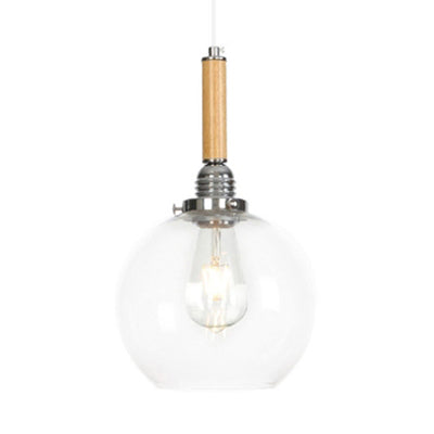 Globe/Cone/Small Bell Pendant Lighting Vintage Clear Glass 1 Light Rose Gold/Chrome Hanging Lamp with Adjustable Cord Chrome B Clearhalo 'Ceiling Lights' 'Glass shade' 'Glass' 'Modern Pendants' 'Modern' 'Pendant Lights' 'Pendants' Lighting' 125283