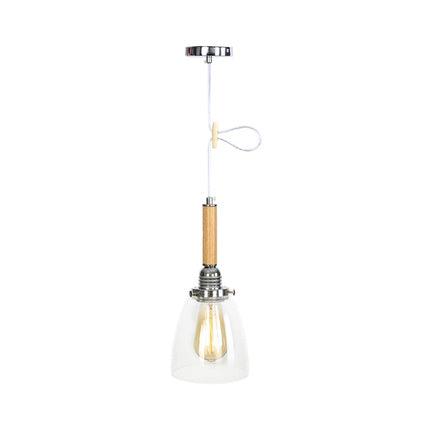 Globe/Cone/Small Bell Pendant Lighting Vintage Clear Glass 1 Light Rose Gold/Chrome Hanging Lamp with Adjustable Cord Clearhalo 'Ceiling Lights' 'Glass shade' 'Glass' 'Modern Pendants' 'Modern' 'Pendant Lights' 'Pendants' Lighting' 125286
