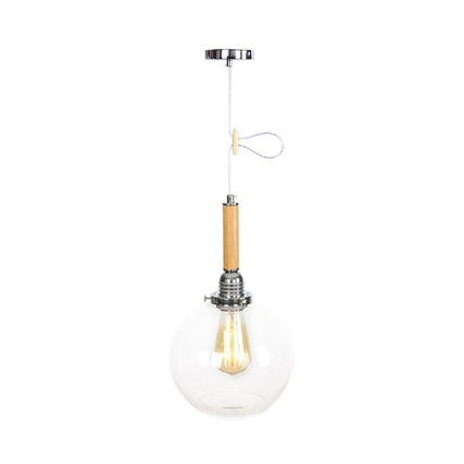 Globe/Cone/Small Bell Pendant Lighting Vintage Clear Glass 1 Light Rose Gold/Chrome Hanging Lamp with Adjustable Cord Clearhalo 'Ceiling Lights' 'Glass shade' 'Glass' 'Modern Pendants' 'Modern' 'Pendant Lights' 'Pendants' Lighting' 125287