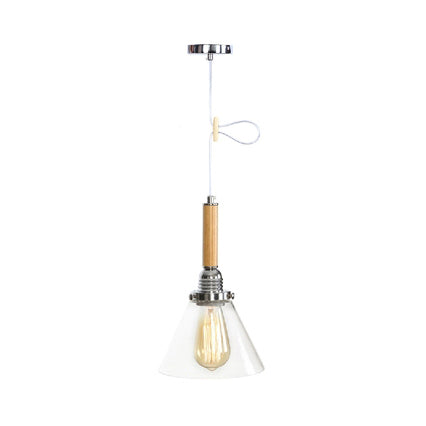 Globe/Cone/Small Bell Pendant Lighting Vintage Clear Glass 1 Light Rose Gold/Chrome Hanging Lamp with Adjustable Cord Clearhalo 'Ceiling Lights' 'Glass shade' 'Glass' 'Modern Pendants' 'Modern' 'Pendant Lights' 'Pendants' Lighting' 125288