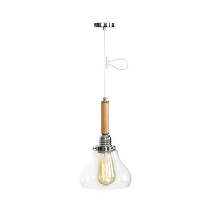 Globe/Cone/Small Bell Pendant Lighting Vintage Clear Glass 1 Light Rose Gold/Chrome Hanging Lamp with Adjustable Cord Clearhalo 'Ceiling Lights' 'Glass shade' 'Glass' 'Modern Pendants' 'Modern' 'Pendant Lights' 'Pendants' Lighting' 125289
