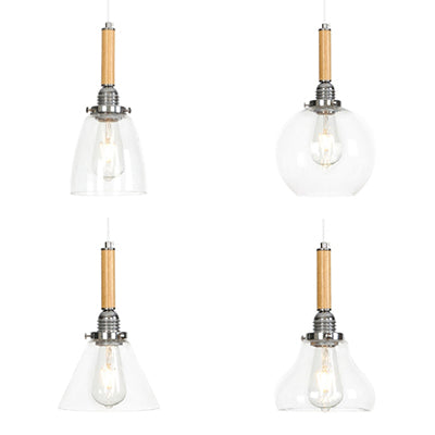 Globe/Cone/Small Bell Pendant Lighting Vintage Clear Glass 1 Light Rose Gold/Chrome Hanging Lamp with Adjustable Cord Clearhalo 'Ceiling Lights' 'Glass shade' 'Glass' 'Modern Pendants' 'Modern' 'Pendant Lights' 'Pendants' Lighting' 125290