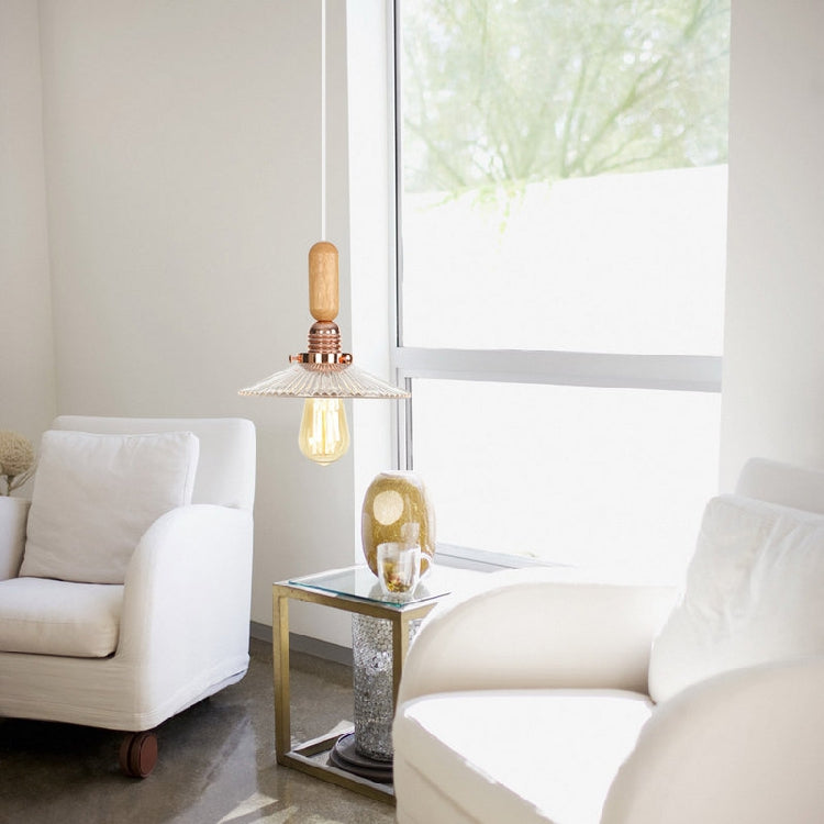 Globe/Cone/Small Bell Pendant Lighting Vintage Clear Glass 1 Light Rose Gold/Chrome Hanging Lamp with Adjustable Cord Clearhalo 'Ceiling Lights' 'Glass shade' 'Glass' 'Modern Pendants' 'Modern' 'Pendant Lights' 'Pendants' Lighting' 125292