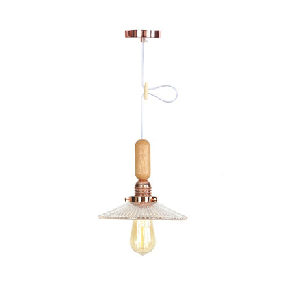 Globe/Cone/Small Bell Pendant Lighting Vintage Clear Glass 1 Light Rose Gold/Chrome Hanging Lamp with Adjustable Cord Clearhalo 'Ceiling Lights' 'Glass shade' 'Glass' 'Modern Pendants' 'Modern' 'Pendant Lights' 'Pendants' Lighting' 125297