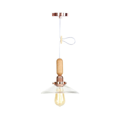 Globe/Cone/Small Bell Pendant Lighting Vintage Clear Glass 1 Light Rose Gold/Chrome Hanging Lamp with Adjustable Cord Clearhalo 'Ceiling Lights' 'Glass shade' 'Glass' 'Modern Pendants' 'Modern' 'Pendant Lights' 'Pendants' Lighting' 125313