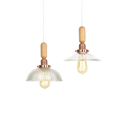 Globe/Cone/Small Bell Pendant Lighting Vintage Clear Glass 1 Light Rose Gold/Chrome Hanging Lamp with Adjustable Cord Clearhalo 'Ceiling Lights' 'Glass shade' 'Glass' 'Modern Pendants' 'Modern' 'Pendant Lights' 'Pendants' Lighting' 125314