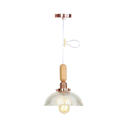 Globe/Cone/Small Bell Pendant Lighting Vintage Clear Glass 1 Light Rose Gold/Chrome Hanging Lamp with Adjustable Cord Clearhalo 'Ceiling Lights' 'Glass shade' 'Glass' 'Modern Pendants' 'Modern' 'Pendant Lights' 'Pendants' Lighting' 125315