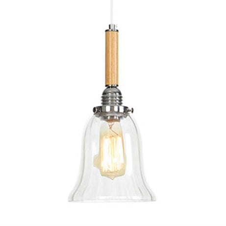 Globe/Cone/Small Bell Pendant Lighting Vintage Clear Glass 1 Light Rose Gold/Chrome Hanging Lamp with Adjustable Cord Chrome I Clearhalo 'Ceiling Lights' 'Glass shade' 'Glass' 'Modern Pendants' 'Modern' 'Pendant Lights' 'Pendants' Lighting' 125318