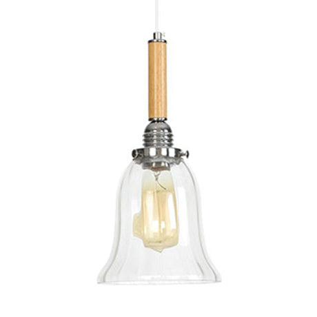 Globe/Cone/Small Bell Pendant Lighting Vintage Clear Glass 1 Light Rose Gold/Chrome Hanging Lamp with Adjustable Cord Clearhalo 'Ceiling Lights' 'Glass shade' 'Glass' 'Modern Pendants' 'Modern' 'Pendant Lights' 'Pendants' Lighting' 125319