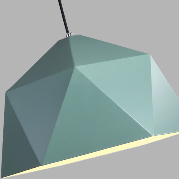 Macaron Style Pendant Light Polyhedral Bowl One Head Metallic Hanging Lamp for Cloth Shop Clearhalo 'Ceiling Lights' 'Modern Pendants' 'Modern' 'Pendant Lights' 'Pendants' Lighting' 125994
