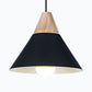 Single Head Coolie Pendant Light Modern Wood & Aluminum Black/Grey/Yellow/White Pendant Lamp for Bedroom Black 10" Clearhalo 'Ceiling Lights' 'Modern Pendants' 'Modern' 'Pendant Lights' 'Pendants' Lighting' 126012