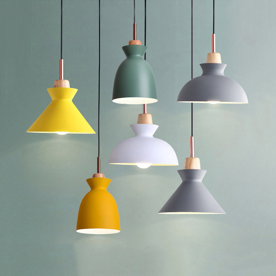 Nordic Style Hanging Lighting with Shade Aluminum Single Head Pendant Lamp for Porch Clearhalo 'Ceiling Lights' 'Modern Pendants' 'Modern' 'Pendant Lights' 'Pendants' Lighting' 126045