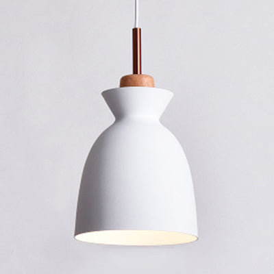 Nordic Style Hanging Lighting with Shade Aluminum Single Head Pendant Lamp for Porch White 8" Clearhalo 'Ceiling Lights' 'Modern Pendants' 'Modern' 'Pendant Lights' 'Pendants' Lighting' 126046