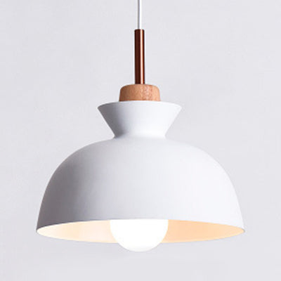Nordic Style Hanging Lighting with Shade Aluminum Single Head Pendant Lamp for Porch White 11" Clearhalo 'Ceiling Lights' 'Modern Pendants' 'Modern' 'Pendant Lights' 'Pendants' Lighting' 126048