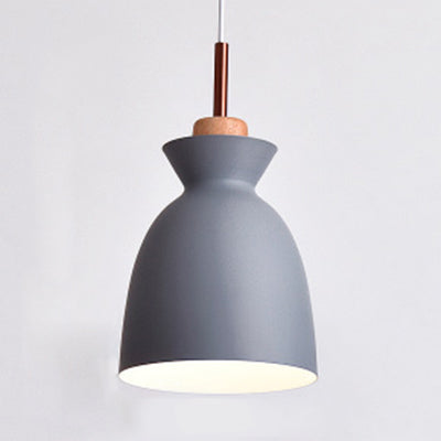 Nordic Style Hanging Lighting with Shade Aluminum Single Head Pendant Lamp for Porch Grey 8" Clearhalo 'Ceiling Lights' 'Modern Pendants' 'Modern' 'Pendant Lights' 'Pendants' Lighting' 126049