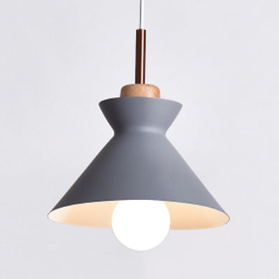 Nordic Style Hanging Lighting with Shade Aluminum Single Head Pendant Lamp for Porch Grey 10" Clearhalo 'Ceiling Lights' 'Modern Pendants' 'Modern' 'Pendant Lights' 'Pendants' Lighting' 126050