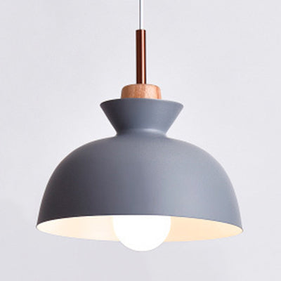 Nordic Style Hanging Lighting with Shade Aluminum Single Head Pendant Lamp for Porch Grey 11" Clearhalo 'Ceiling Lights' 'Modern Pendants' 'Modern' 'Pendant Lights' 'Pendants' Lighting' 126051