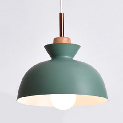 Nordic Style Hanging Lighting with Shade Aluminum Single Head Pendant Lamp for Porch Green 11" Clearhalo 'Ceiling Lights' 'Modern Pendants' 'Modern' 'Pendant Lights' 'Pendants' Lighting' 126054