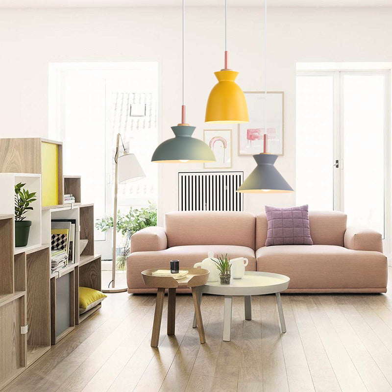 Nordic Style Hanging Lighting with Shade Aluminum Single Head Pendant Lamp for Porch Clearhalo 'Ceiling Lights' 'Modern Pendants' 'Modern' 'Pendant Lights' 'Pendants' Lighting' 126059