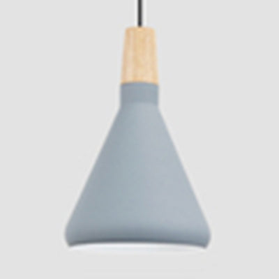 Nordic Coolie Shade Suspension Light Aluminum 7/10.5/15 Inch Wide 1 Head Pendant Light for Office Coffee Shop Grey 7" Clearhalo 'Ceiling Lights' 'Modern Pendants' 'Modern' 'Pendant Lights' 'Pendants' Lighting' 126069