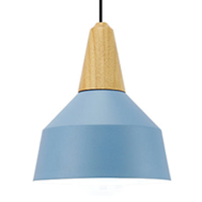 Living Room Pendant Light Aluminum 10/14 Inch Wide Single Head Macaron Pendant Lamp with Adjustable Cord Blue 10" Clearhalo 'Ceiling Lights' 'Modern Pendants' 'Modern' 'Pendant Lights' 'Pendants' Lighting' 126100
