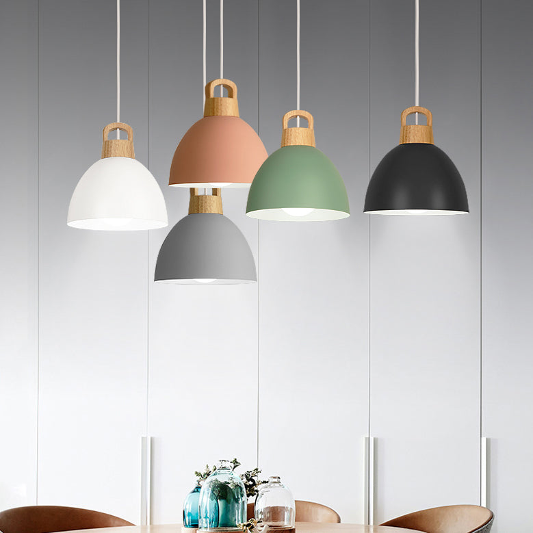 Kitchen Corridor Dome Pendant Lighting Aluminum 1 Bulb Macaron Hanging Lamp Clearhalo 'Ceiling Lights' 'Modern Pendants' 'Modern' 'Pendant Lights' 'Pendants' Lighting' 126314