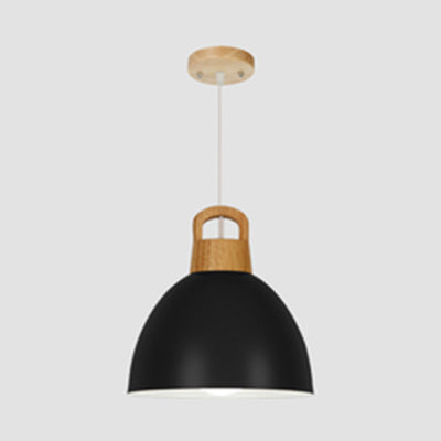 Kitchen Corridor Dome Pendant Lighting Aluminum 1 Bulb Macaron Hanging Lamp Black Clearhalo 'Ceiling Lights' 'Modern Pendants' 'Modern' 'Pendant Lights' 'Pendants' Lighting' 126317
