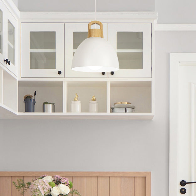 Kitchen Corridor Dome Pendant Lighting Aluminum 1 Bulb Macaron Hanging Lamp Clearhalo 'Ceiling Lights' 'Modern Pendants' 'Modern' 'Pendant Lights' 'Pendants' Lighting' 126318