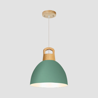 Kitchen Corridor Dome Pendant Lighting Aluminum 1 Bulb Macaron Hanging Lamp Green Clearhalo 'Ceiling Lights' 'Modern Pendants' 'Modern' 'Pendant Lights' 'Pendants' Lighting' 126324