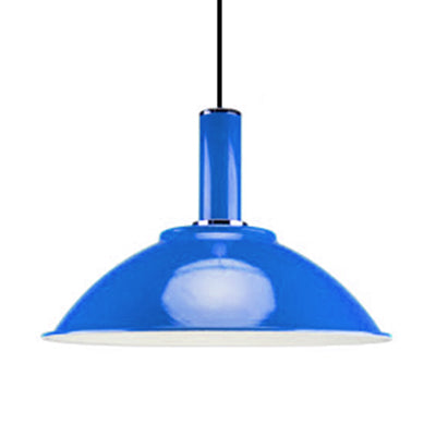 Contemporary Shallow Bowl Hanging Lamp Aluminum Bright Colored