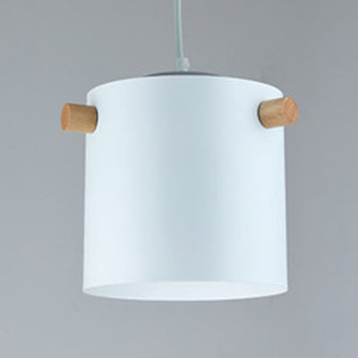 Candy Colored Cylindrical Suspension Light One Light Macaron Aluminum Blue/Green/Pink/White/Yellow Pendant Light for Corridor White 7" Clearhalo 'Ceiling Lights' 'Modern Pendants' 'Modern' 'Pendant Lights' 'Pendants' Lighting' 126934