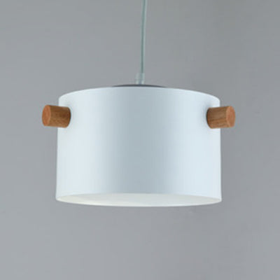 Candy Colored Cylindrical Suspension Light One Light Macaron Aluminum Blue/Green/Pink/White/Yellow Pendant Light for Corridor White 8" Clearhalo 'Ceiling Lights' 'Modern Pendants' 'Modern' 'Pendant Lights' 'Pendants' Lighting' 126935