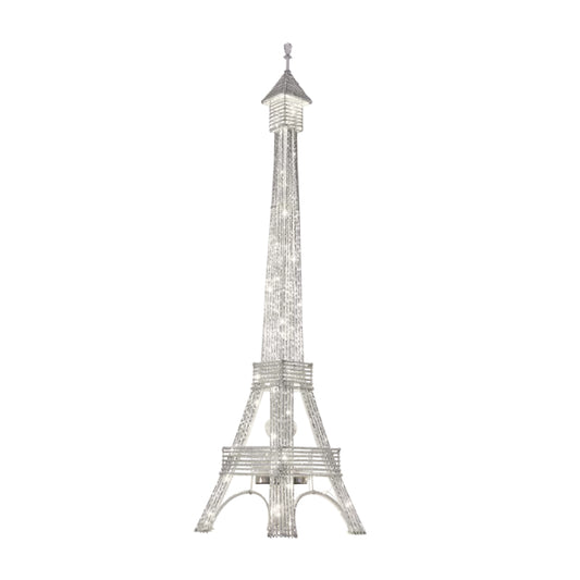 2-Head Eiffel Tower Floor Lamp Decorative Silver Aluminum LED Standing Light for Living Room Clearhalo 'Floor Lamps' 'Lamps' Lighting' 1272239