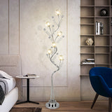 Tree Shape Aluminum Standing Lighting Decorative Living Room LED Floor Reading Lamp with Orb Detail in Pink/Silver, Warm/White Light Clearhalo 'Floor Lamps' 'Lamps' Lighting' 1272266