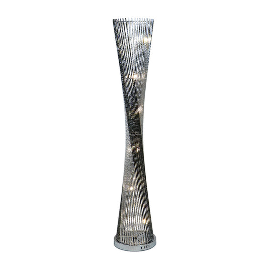 Black-Silver LED Floor Lamp Art Decor Metal Canton Tower Shape Stand Up Lighting for Drawing Room Clearhalo 'Floor Lamps' 'Lamps' Lighting' 1272271