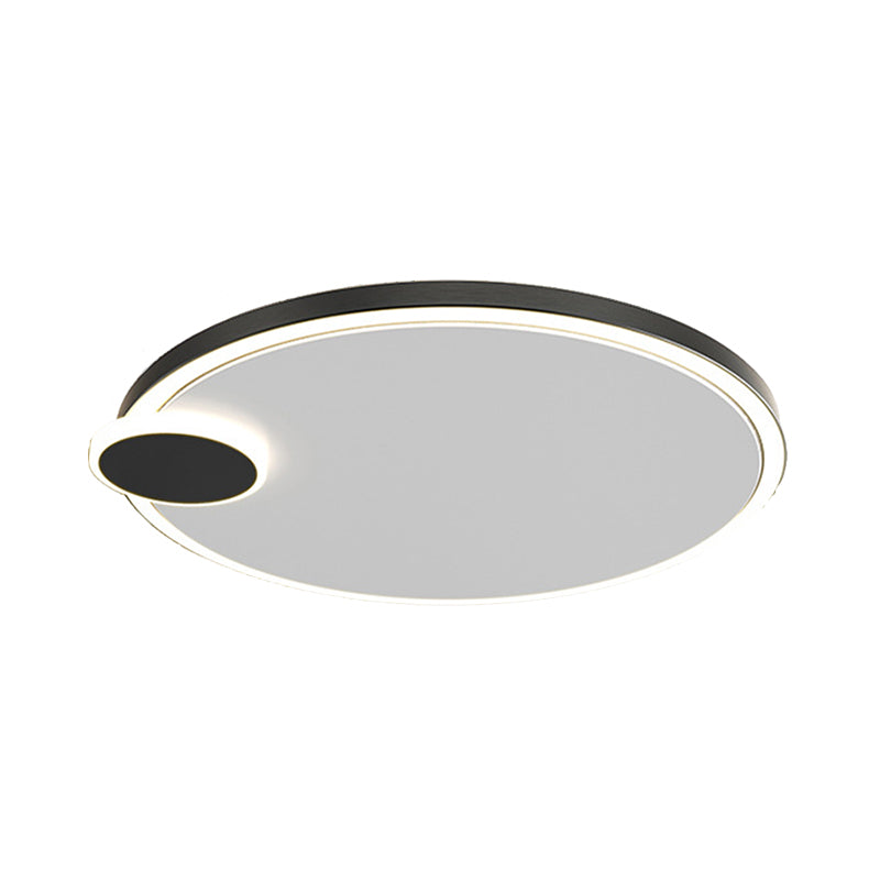 Black/Gold Round Flush Lamp Simple LED Metallic Flush Ceiling Light in Warm/White Light, 16"/19.5" Dia - Clearhalo - 'Ceiling Lights' - 'Close To Ceiling Lights' - 'Close to ceiling' - 'Flush mount' - Lighting' - 1272362
