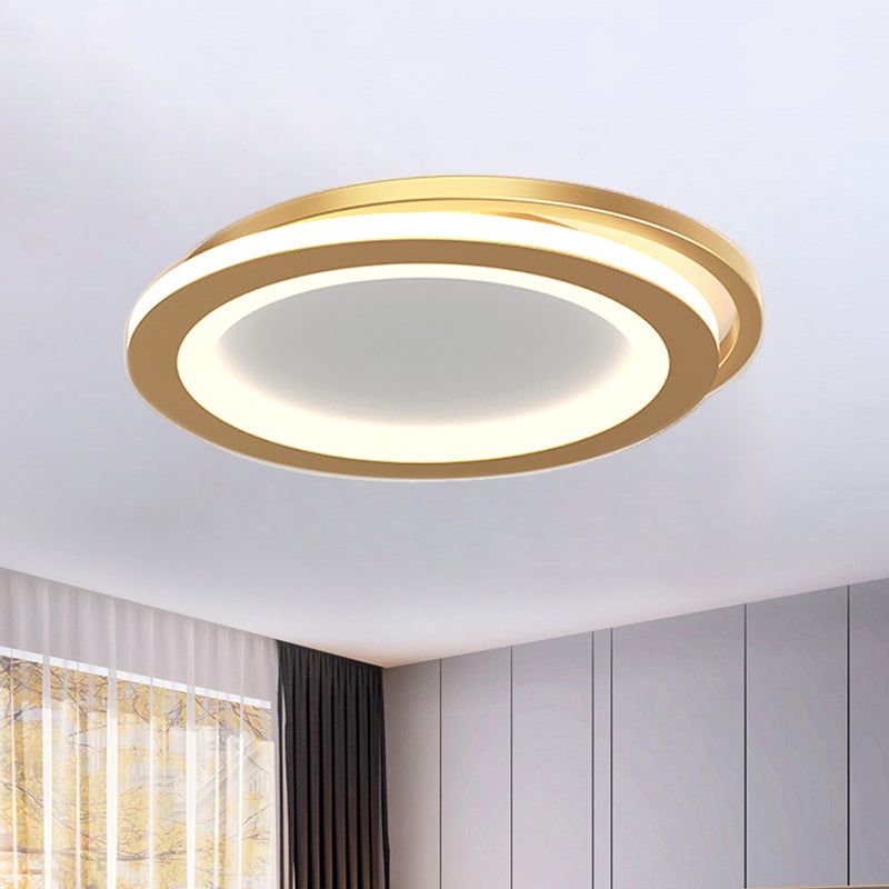 Simple Round/Square Ceiling Mounted Fixture Metal LED Hallway Flush Lighting in Black/Gold Clearhalo 'Ceiling Lights' 'Close To Ceiling Lights' 'Close to ceiling' 'Flush mount' Lighting' 1272364